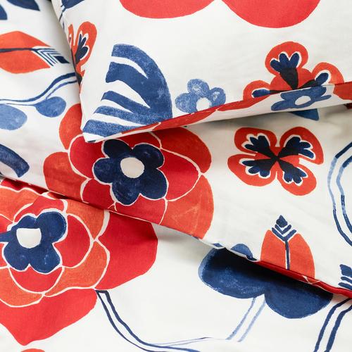 IKEA イケア 掛け布団カバー＆枕カバー ホワイト マルチカラー/フローラルパターン 150x200/50x60 cmシングル m80614024 KANONVISKA カノンヴィスカ