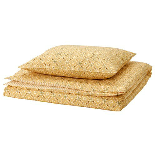 IKEA (イケア)のIKEA イケア 掛け布団カバー＆枕カバー イエロー/マルチカラー 150x200/50x60 cmシングル m80614095 HAMNSENAP ハムンセーナプ(子供用インテリア)