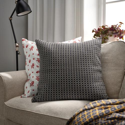 【カバーのみ】 IKEA イケア クッションカバー ダークグレー/ブラック/水玉模様 50x50 cm 50x50 cm m80614401 BRUNNYCKLAR ブルンニックラル