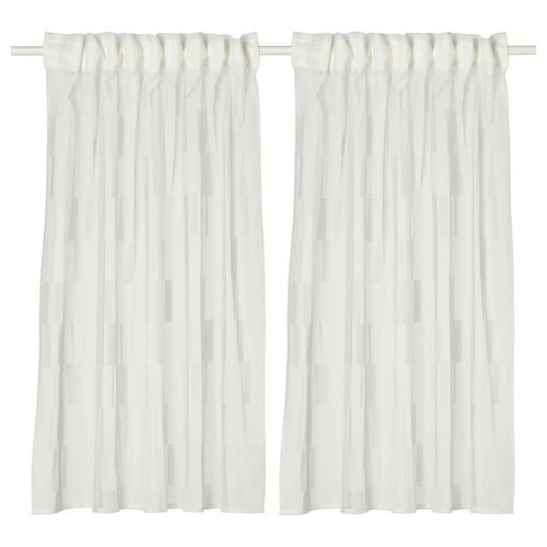 IKEA (イケア)のIKEA イケア レースカーテン1組 ホワイト/ヘディングテープ付き 145x178 cm 145x178 cm m80630019 BERGNEJLIKA ベリネイリカ(カーテン・レース)