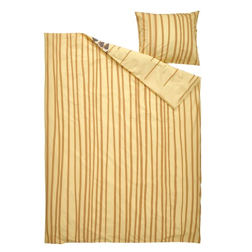 IKEA イケア 掛け布団カバー＆枕カバー イエロー/サバンナ 150x200/50x60 cmシングル m90603242 SANDLOPARE サンドローパレ