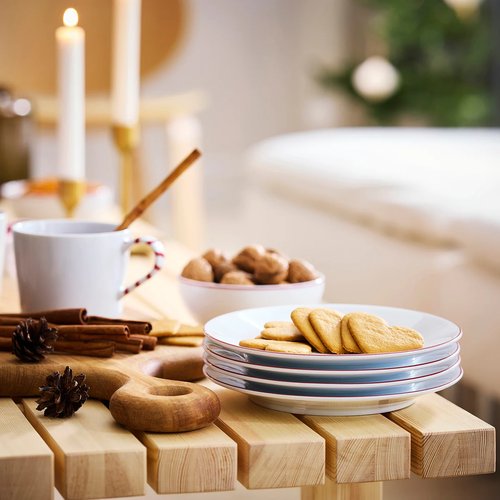 IKEA イケア サイドプレート ホワイト/レッド 20 cm m90611510 VINTERFINT ヴィンテルフィント