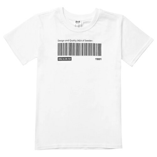 IKEA イケア Tシャツ ホワイト白 120/128 m60503183 EFTERTRADA エフテルトレーダ