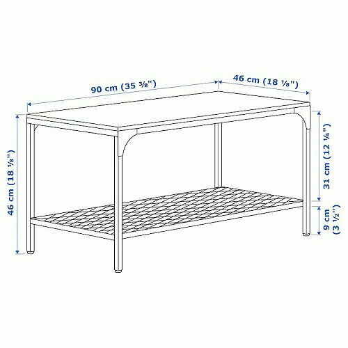 【あす楽】IKEA イケア コーヒーテーブル 90x46cm ブラック 黒 b30340381 FJALLBO フィエルボ 収納 センターテーブル ローテーブル おしゃれ シンプル 北欧 かわいい 家具