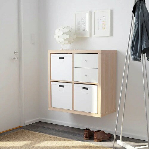 【あす楽】IKEA イケア シェルフユニット ホワイトステインオーク調 77x77cm b90362921 KALLAX カラックス インテリア 収納家具 本棚 オープンラック おしゃれ シンプル 北欧 かわいい