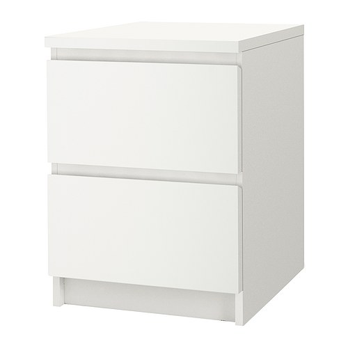 【あす楽】IKEA イケア チェスト（引き出し×2） ホワイト 白 40x55cm 10354642 MALM マルム インテリア 収納家具 タンス おしゃれ シンプル 北欧 かわいい