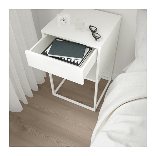 【あす楽】IKEA イケア ベッドサイドテーブル ホワイト 白 40x39cm z80388974 VIKHAMMER ヴィークハムメル 寝具 収納 ナイトテーブル おしゃれ シンプル 北欧 かわいい 家具