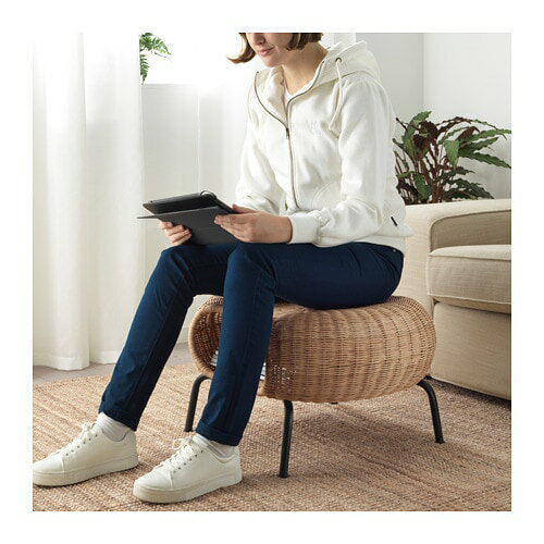 IKEA イケア オットマン 収納付き 籐 チャコール n80442966 GAMLEHULT ガムレフルト ソファ おしゃれ シンプル 北欧 かわいい 家具 クッション