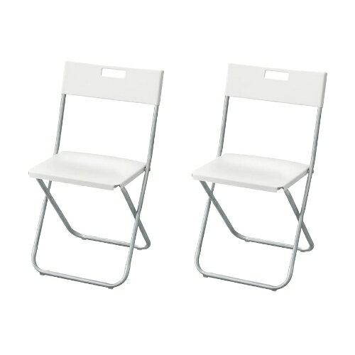 IKEA (イケア)の【あす楽】【セット商品】IKEA イケア 折りたたみチェア ホワイト 白 2脚セット c20217800x2 GUNDE グンデ イス ダイニングチェア おしゃれ シンプル 北欧 かわいい 家具(チェア・椅子)