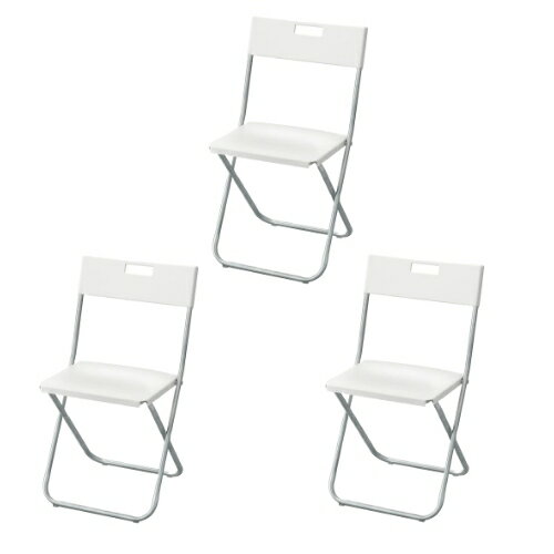 IKEA (イケア)の【あす楽】【セット商品】IKEA イケア 折りたたみチェア ホワイト 白 3脚セット c20217800x3 GUNDE グンデ イス ダイニングチェア おしゃれ シンプル 北欧 かわいい 家具(チェア・椅子)