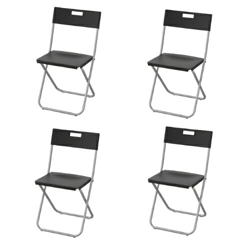 IKEA (イケア)の【あす楽】【セット商品】IKEA イケア 折りたたみチェア ブラック 黒 4脚セット c80217798x4 GUNDE グンデ イス ダイニングチェア おしゃれ シンプル 北欧 かわいい 家具(チェア・椅子)