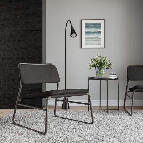 IKEA イケア イージーチェア ヴィースレ ダークグレー m00487223 LINNEBACK リンネベック イス ラウンジチェア パーソナルチェア おしゃれ シンプル 北欧 かわいい 家具