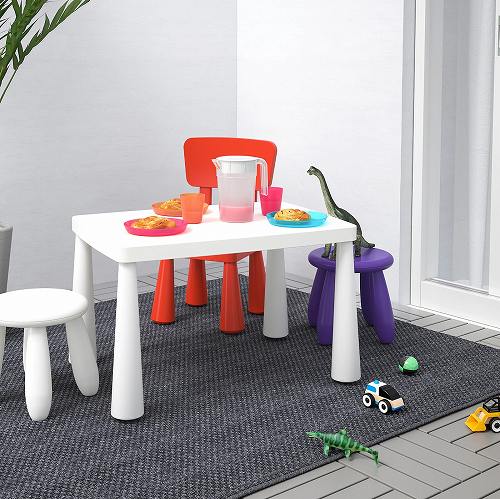 【あす楽】IKEA イケア 子ども用テーブル 室内 屋外用 ホワイト 白 77x55cm n70365176 MAMMUT マンムット 家具 子供部屋用インテリア テーブル おしゃれ シンプル 北欧 かわいい ベビー アウトドア