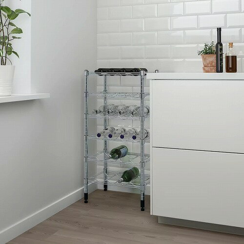 IKEA イケア ボトルシェルフ 亜鉛メッキ 46x36x94cm m20167211 OMAR オマル キッチン用品 ワイン バー 酒用品 ワインラック おしゃれ シンプル 北欧 かわいい