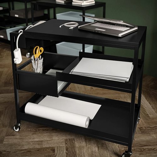 IKEA イケア ワゴン チャコール 80x40cm m30474865 TROTTEN トロッテン インテリア オフィス家具 オフィス収納 キャビネット シェルフ おしゃれ シンプル 北欧 かわいい カート