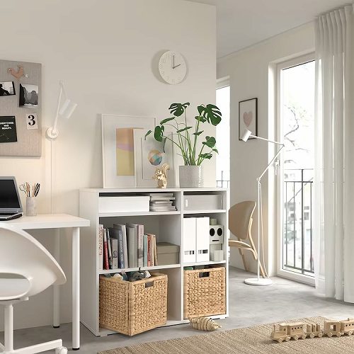 【あす楽】IKEA イケア シェルフユニット 棚板4枚付 ホワイト 白 95x37x90cm m30483290 VIHALS ヴィーハルス インテリア 収納家具 本棚 ラック オープンラック おしゃれ シンプル 北欧 かわいい