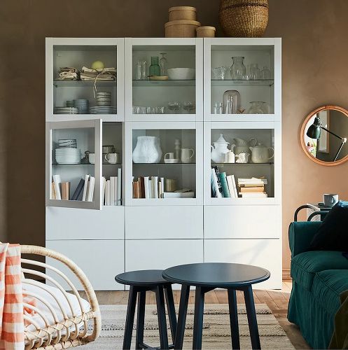 IKEA イケア ガラス扉 ホワイト クリアガラス 60x64cm m70291859 SINDVIK シンドヴィーク 収納家具用部品 おしゃれ シンプル 北欧 かわいい 部品