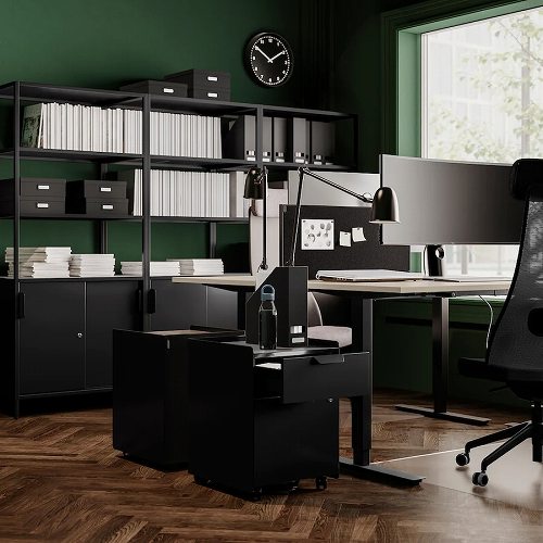 IKEA イケア 引き出しユニット（引き出し×2） キャスター付き チャコール m80474863 TROTTEN トロッテン インテリア オフィス家具 オフィス収納 キャビネット シェルフ おしゃれ シンプル 北欧 かわいい