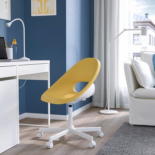 【あす楽】IKEA イケア MALSKAR マルシェール 回転チェア イエロー ホワイト m49444406 ELDBERGET エルドベルゲット 子供部屋用インテリア 家具 イス 椅子 学習チェア おしゃれ シンプル 北欧 かわいい
