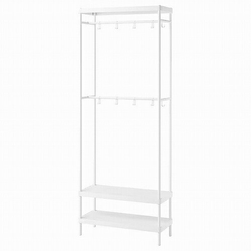 IKEA (イケア)の【あす楽】IKEA イケア コートラック 靴収納ユニット付き ホワイト白 78x32x200cm m70530987 MACKAPAR マッカペール インテリア 収納家具 ハンガーラック コートハンガー おしゃれ シンプル 北欧 かわいい(リビング収納)