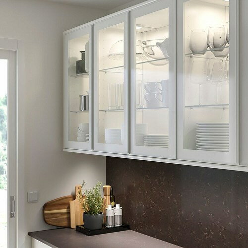 IKEA イケア ガラス扉 ホワイト クリアガラス 40x80cm m80526664 HEJSTA ヘイスタ DIY 収納家具用部品 おしゃれ シンプル 北欧 かわいい