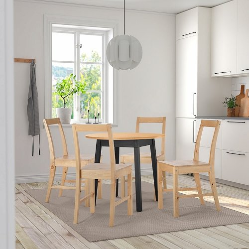 IKEA イケア テーブル 丸形 ライトブラウンステイン ブラックステイン fp00579963 PINNTORP ピントルプ インテリア 寝具 収納 テーブル ダイニングテーブル おしゃれ シンプル 北欧 かわいい