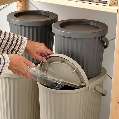 【あす楽】IKEA イケア ふた付きゴミ箱 グレーベージュ 26L fp20559978 DAMMANG ダンメング インテリア 寝具 収納 ゴミ箱 おしゃれ シンプル 北欧 かわいい