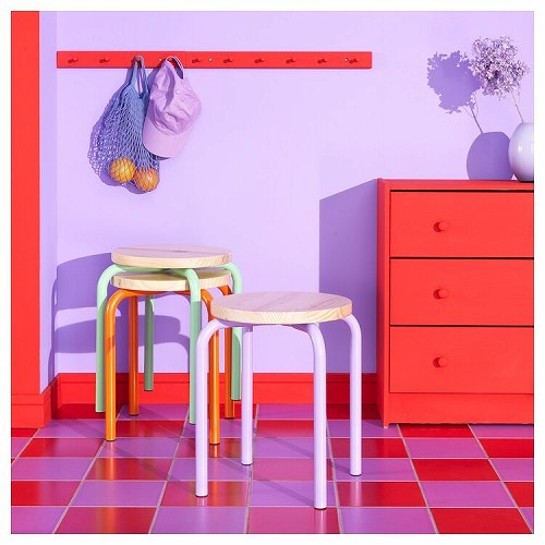 【あす楽】IKEA イケア スツール ライラック パイン材 m00560435 DOMSTEN ドムステン インテリア 家具 椅子 イス チェア おしゃれ シンプル 北欧 かわいい