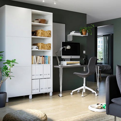 IKEA イケア 脚 キャスター付 ホワイト 70cm m10250258 KRILLE クリレ インテリア 収納家具 収納家具用部品 おしゃれ シンプル 北欧 かわいい