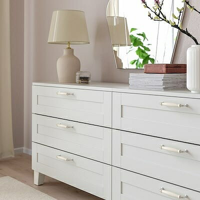 IKEA イケア 取っ手 オフホワイト クロムメッキ 141mm m70553686 KLINGSTORP クリングストルプ インテリア 寝具 収納 収納家具 収納家具用部品 おしゃれ シンプル 北欧 かわいい