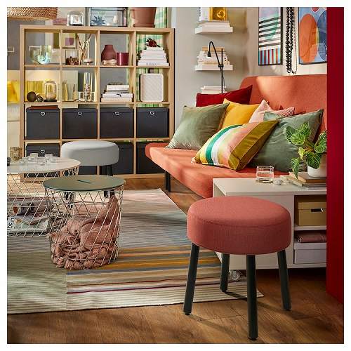 IKEA イケア プーフ ディセロード レッド赤 47x47cm m40572771 MORTFORS モルトフォルス インテリア 寝具 収納 ソファ ソファベッド オットマン おしゃれ シンプル 北欧 かわいい