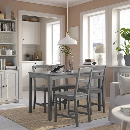 IKEA イケア チェア グレー m80579214 HAUGA ハウガ インテリア 寝具 収納 イス チェア ダイニングチェア おしゃれ シンプル 北欧 かわいい