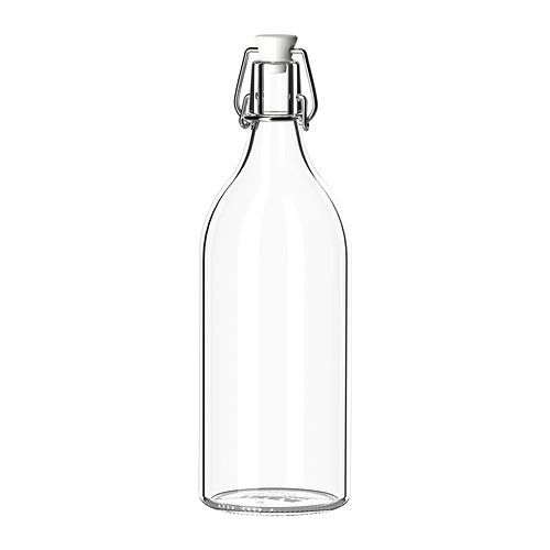 IKEA イケア ボトル ふた付き クリアガラス 1L a00213558 KORKEN コルケン キッチン用品 食器 保存容器 ピッチャー 水差し おしゃれ シンプル 北欧 かわいい