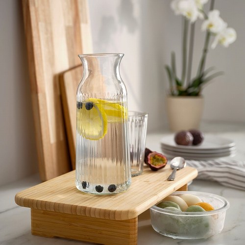 IKEA イケア カラフェ クリアガラス 模様入り 1.0L m30592411 VARDAGEN ヴァルダーゲン キッチン用品 保存容器 調味料入れ ピッチャー 水差し おしゃれ シンプル 北欧 かわいい