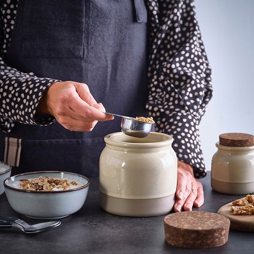 IKEA イケア ふた付き容器 ベージュ 1L m90596232 BRUGDHAJ ブルグドハイ キッチン用品 食器 調理器具 保存容器 調味料入れ キャニスター おしゃれ シンプル 北欧 かわいい