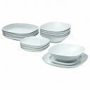 【あす楽】IKEA イケア 食器18点セット ホワイト 白 d40277355 VARDERA ヴェデーラ キッチン用品 食器セット おしゃれ シンプル 北欧 かわいい 1