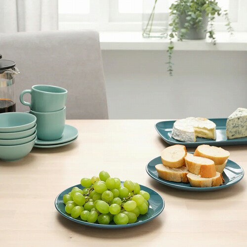 IKEA イケア サイドプレート グロス ダークターコイズ 20cm 4ピース 中皿 m00477163 FARGKLAR フェルグクラー キッチン用品 食器 皿 おしゃれ シンプル 北欧 かわいい