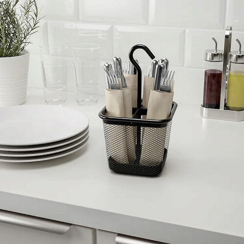 【あす楽】IKEA イケア カトラリー入れ チャコール 12x12cm m00486426 UPPDATERA ウップダテラ キッチン用品 食器 キッチン整理用品 おしゃれ シンプル 北欧 かわいい