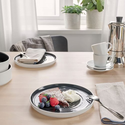 【あす楽】IKEA イケア サイドプレート ダークグレー 20cm 2ピース m00502959 OMBONAD オンボナド キッチン用品 食器 皿 プレート おしゃれ シンプル 北欧 かわいい