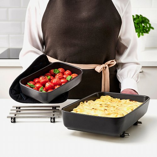 【あす楽】IKEA イケア 耐熱皿2点セット ダークグレー オーブン対応皿 n80464430 LYCKAD リッカード キッチン用品 食器 皿 プレート おしゃれ シンプル 北欧 かわいい