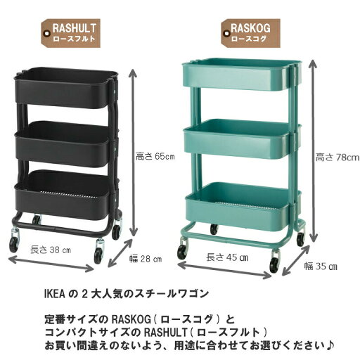 【あす楽】【セット商品】IKEA イケア RASKOG ロースコグのキッチンワゴンとフタ v0401 3段 キャスター付き 組立配送対象 インテリア 収納家具 キッチン収納 おしゃれ シンプル 北欧 かわいい