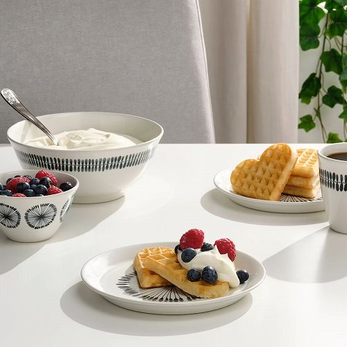 【あす楽】IKEA イケア サイドプレート ホワイト 模様入り 19cm 中皿 m10469407 FRIKOSTIG フリコスティグ キッチン用品 食器 皿 プレート おしゃれ シンプル 北欧 かわいい