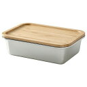 【セット商品】IKEA イケア 保存容器 ふた付き 長方形 ステンレススチール 竹 1.0L m19437501 IKEA 365+ キッチン用品 保存容器 キャニスター おしゃれ シンプル 北欧 かわいい