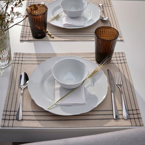 IKEA イケア ランチョンマット ダークグレー ナチュラル 35x45cm m60545852 VARARV ヴォーラルブ キッチン用品 配膳用品 キッチンファブリック ランチマット おしゃれ シンプル 北欧 かわいい