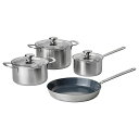 IKEA イケア 調理器具7点セット ステンレススチール m50580105 HEMKOMST ヘムコムスト キッチン用品 食器 調理器具 鍋 フライパン セッ...