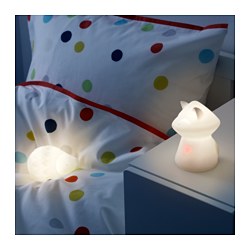 【あす楽】イケア IKEA LEDナイトライト ホワイト 白 アライグマ x20342682 LURIGA 子供部屋用インテリア ライト 照明 テーブルライト おしゃれ シンプル 北欧 かわいい