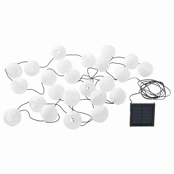 IKEA イケア LEDライトチェーン 全24球 屋外用 太陽電池式 ボール ホワイト 白 n80421407 SOLARVET ソラールヴェート おしゃれ シンプル 北欧 かわいい