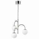 IKEA イケア ペンダントランプ 3アーム クロムメッキ オパールホワイト ガラス n80470978 SIMRISHAMN スィムリスハムン ライト 照明器具 天井照明 ペンダントライト 吊下げ灯 おしゃれ シンプル 北欧 かわいい
