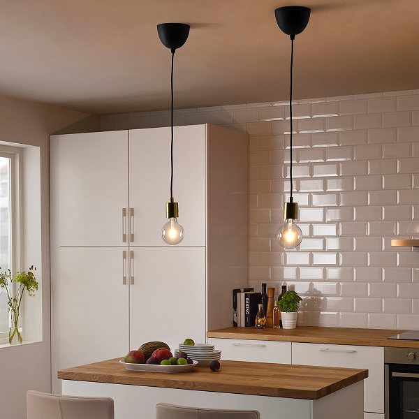 IKEA イケア コードセット テキスタイル 真ちゅうメッキ 1.0m n90472076 SKAFTET スカフテート インテリア ライト 照明器具部品 ペンダントランプ おしゃれ シンプル 北欧 かわいい