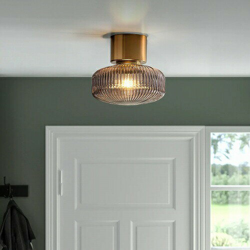 IKEA イケア シーリングランプ 真ちゅう グレークリアガラス 27cm m80472034 SOLKLINT ソルクリント ライト 照明器具 天井照明 シーリングライト 天井直付灯 おしゃれ シンプル 北欧 かわいい リビング